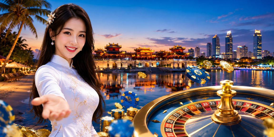 Người phụ nữ mặc áo dài Huế tìm hiểu game roulette và casino trên điện thoại di động